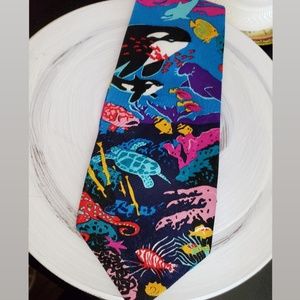 SOLD - Vintage ◇ Ocean Wonderland Colorful Neck Tie